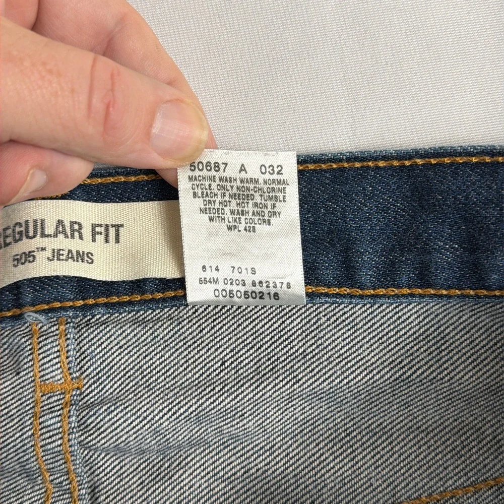 Vintage Levi's 505 Regular Fit Jeans Made in USA W36 L32‎ Dark Wash Blue